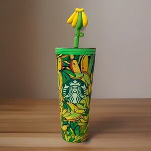 Starbucks + Farm Rio Summer 2025 Green Banana Cup Tumbler Drink Cup Coffee